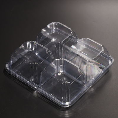 Chất chứa thực phẩm PET 4 khoang với nắp cho trái cây và rau tươi