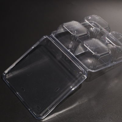 Chất chứa thực phẩm PET 4 khoang với nắp cho trái cây và rau tươi