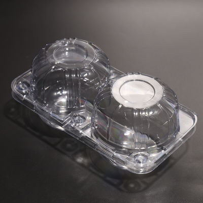 2-Compartment FAD Certified Transparent Food Packaging Plastic Container / Food Storage Containers