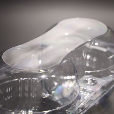 2-Compartment FAD Certified Transparent Food Packaging Plastic Container / Food Storage Containers