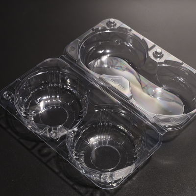2-Compartment FAD Certified Transparent Food Packaging Plastic Container / Food Storage Containers