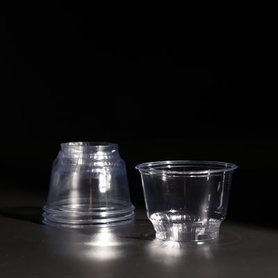 Crystal-Clear Disposable Plastic PET Cups With Dome / Flat Lid For Bubble Tea