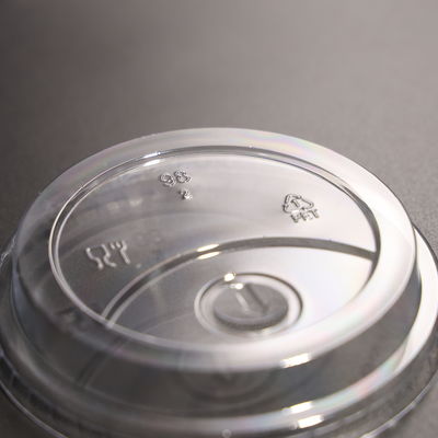 Transparent Round BPA Free Plastic Cup Flat Lid For Boba Cup