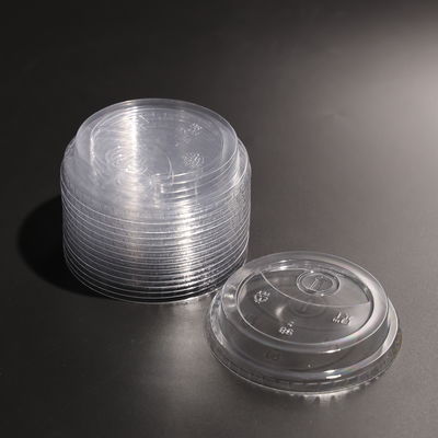 PET Leak-proof Clear BPA Free Plastic Cup Flat Lid Fit For Juice Cup