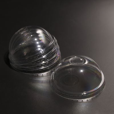 Disposable PET Transparent Plastic Cup Dome Lid Fit For Iced-coffee Cup