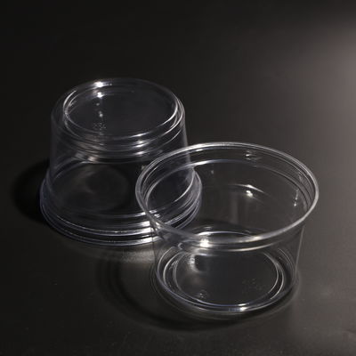 Convenient PET Plastic Disposable Cup 12oz Capacity Clear Bowl with Lid