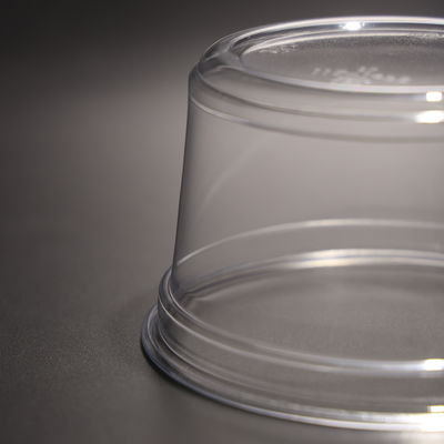 Convenient PET Plastic Disposable Cup 12oz Capacity Clear Bowl with Lid