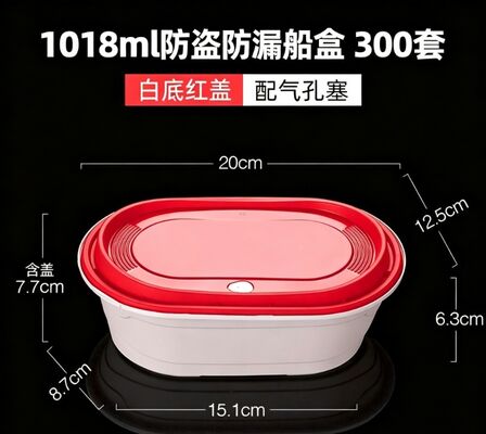 Forme de bateau Contenants alimentaires en plastique jetables Contenants colorés empilables pour la présentation des aliments Préparation et livraison des repas